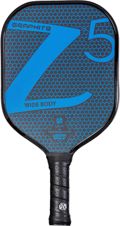 Graphite MOD Z5 Carbon Fiber Pickleball Paddle with Wide-Body Shape. Honeycomb Core, Graphite Face & Cushion Comfort Pickleball Paddle Grip