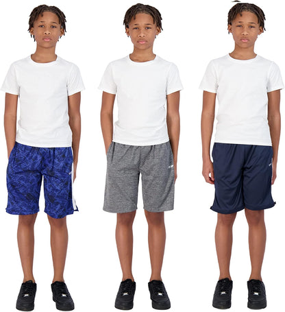 Boys Shorts for Kids 3-Pack Basketball Shorts for Boys Basketball and Sports