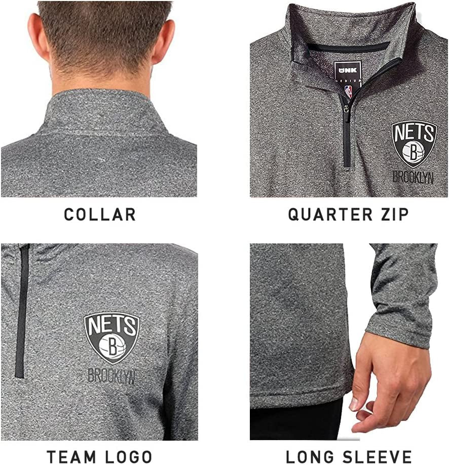 Men'S NBA Official Super Soft Quarter Zip Long Sleeve T-Shirt