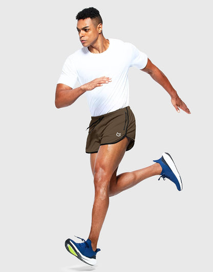 Men'S Running Shorts 3" Gym with Zipper Pockets