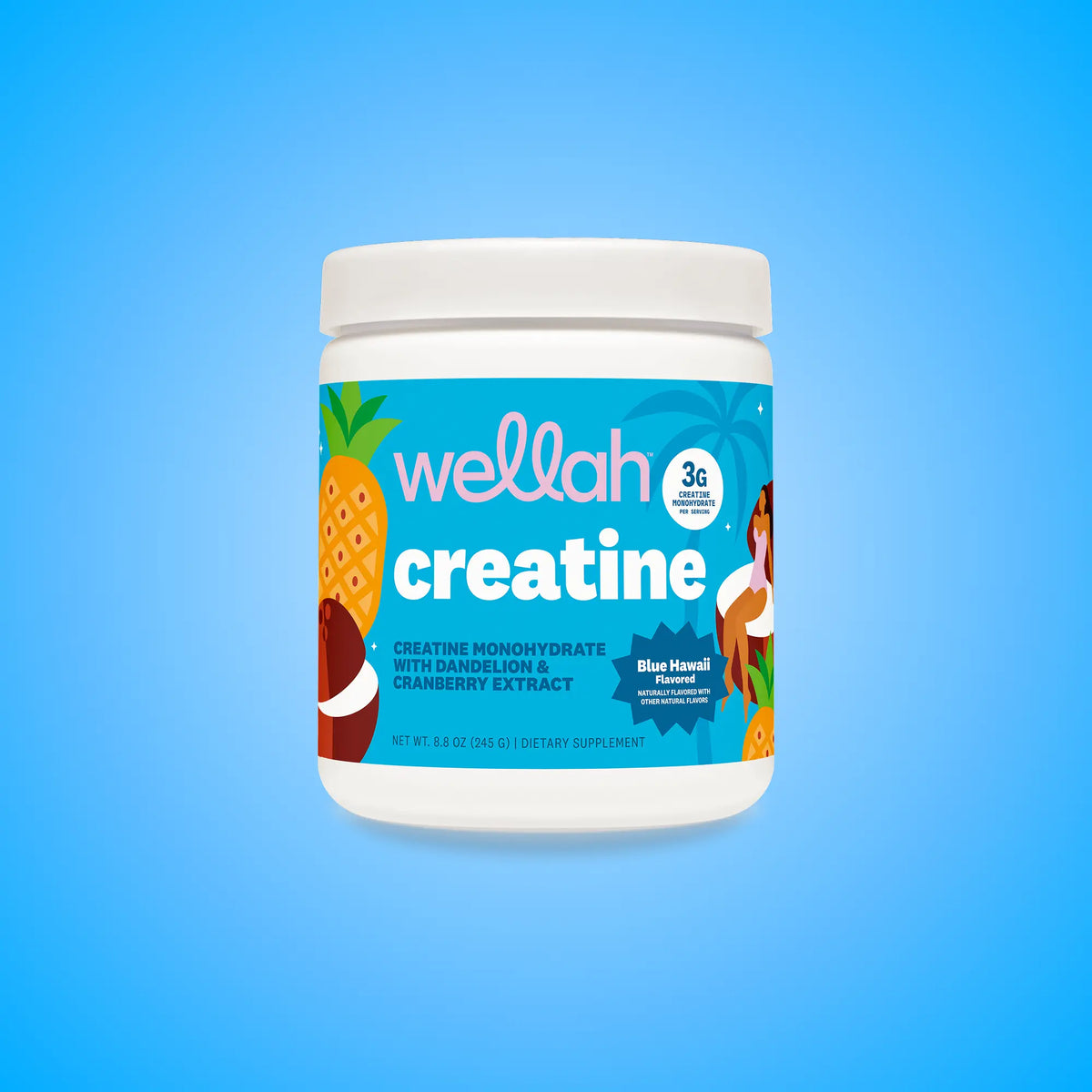 Wellah Nutrition Creatine Monohydrate | 50 Servings | 3G Creatine | Supports Energy, Muscle Recovery & Strength, Cognitive Health Dietary Supplement Powder