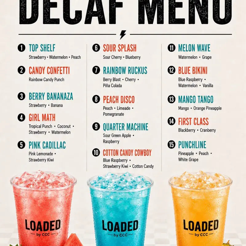 Decaf Loaded Teas-Zero CAFFEINE -At Home Flavor Packs. Zero Sugar