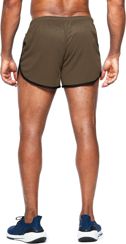 Men'S Running Shorts 3" Gym with Zipper Pockets