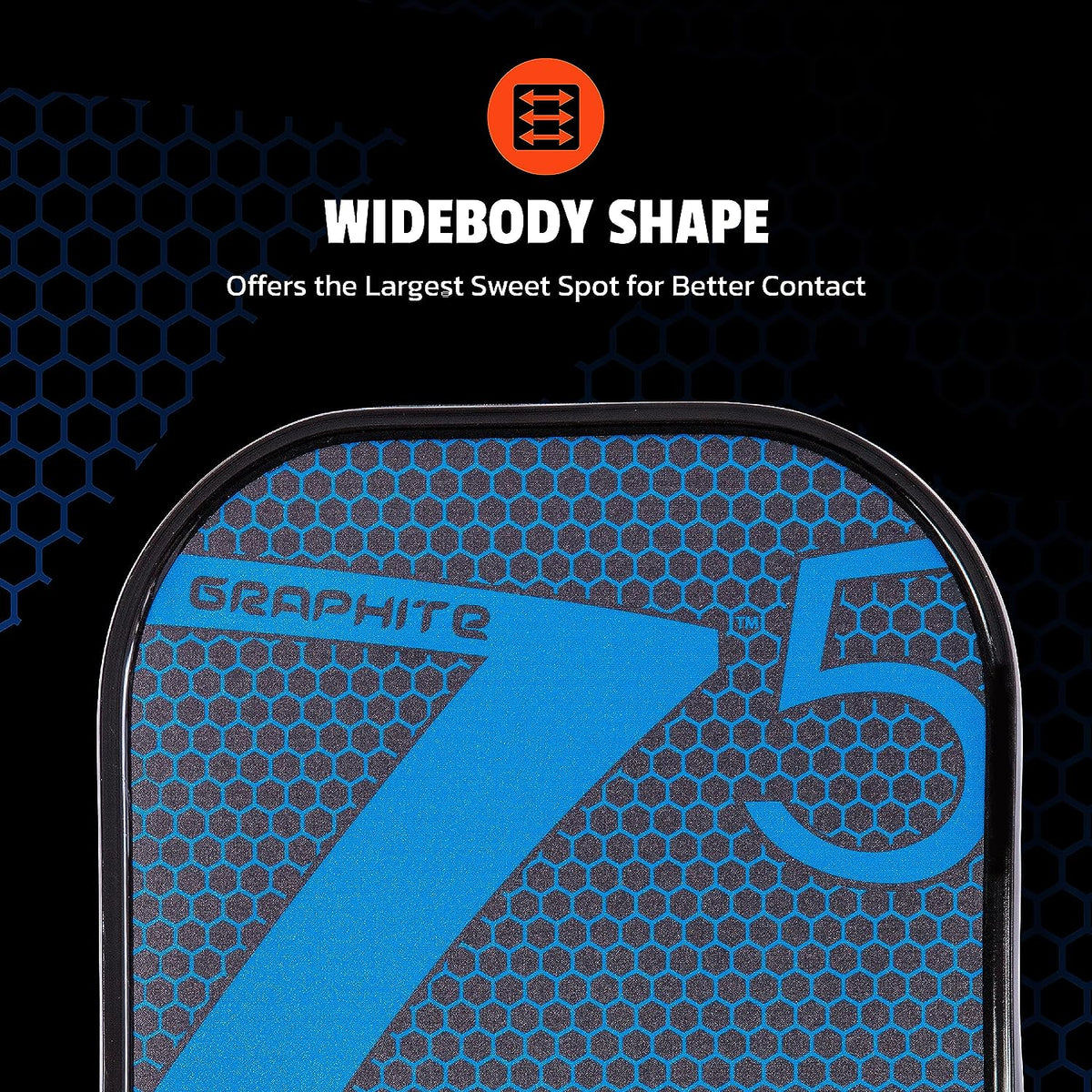 Graphite MOD Z5 Carbon Fiber Pickleball Paddle with Wide-Body Shape. Honeycomb Core, Graphite Face & Cushion Comfort Pickleball Paddle Grip
