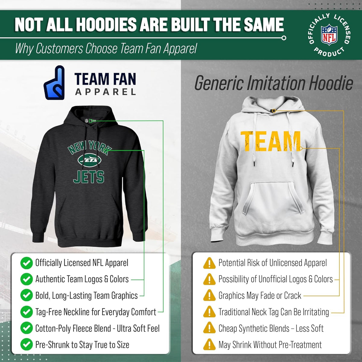 NFL Gameday Hoodie Pullover Sweatshirt for Men and Women