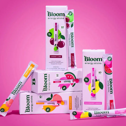 Bloom Nutrition Energy Sticks (10 Sticks) – Focus & Metabolism Support – Natural Caffeine & B Vitamins
