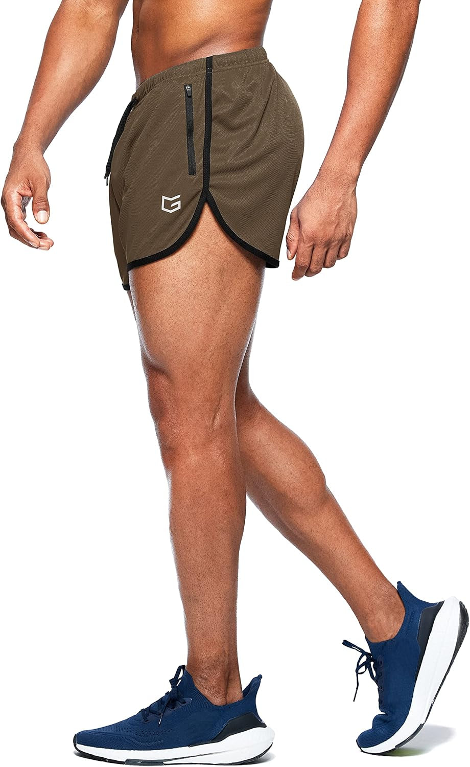 Men'S Running Shorts 3" Gym with Zipper Pockets