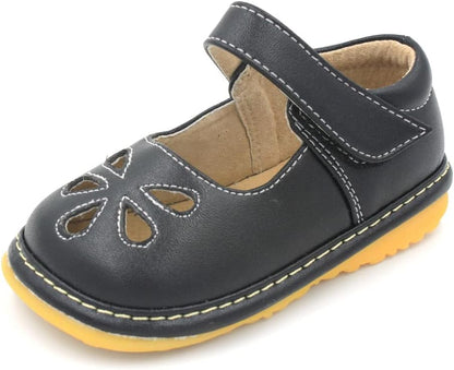 Mary Jane Squeaky Shoes for Toddler Girls, Ideal Walking Shoes with Removable Squeaker and Adjustable Strap - Soft Sole Shoes for Little Girls