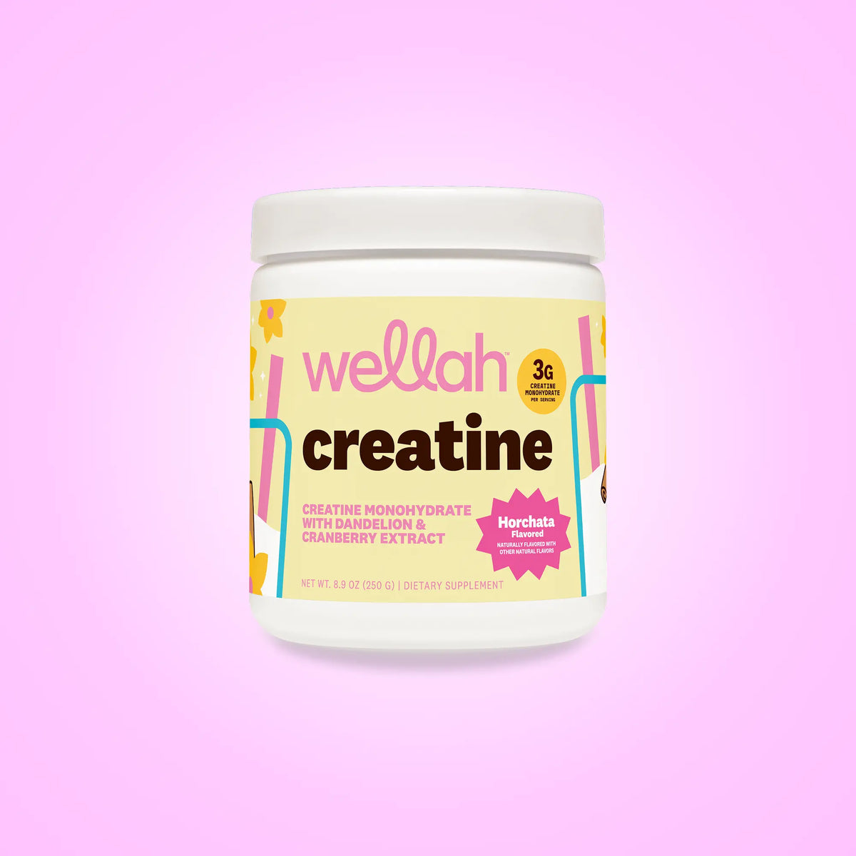 Wellah Nutrition Creatine Monohydrate | 50 Servings | 3G Creatine | Supports Energy, Muscle Recovery & Strength, Cognitive Health Dietary Supplement Powder