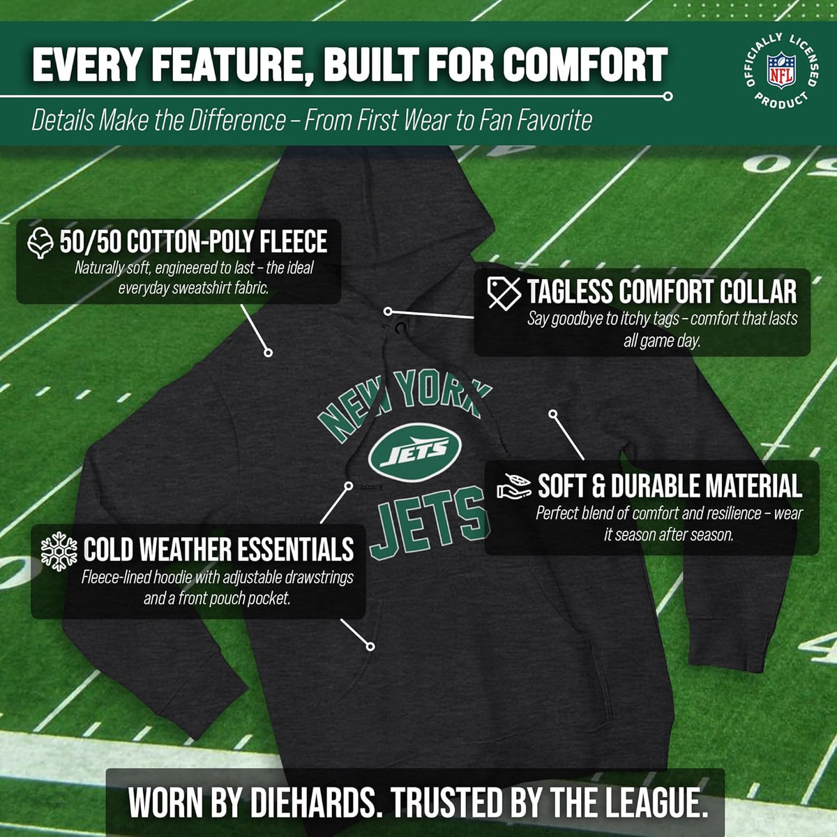 NFL Gameday Hoodie Pullover Sweatshirt for Men and Women