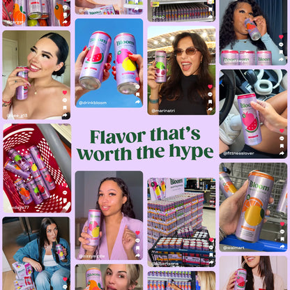 Summer Splash - Bloom Sparkling Energy Drink - Limited Time Flavor - Natural Caffeine, Zero Sugar, 180Mg Caffeine - Antioxidant-Rich with Green Coffee Bean, Green Tea Extract, Prebiotics, 12Oz 12 Pack