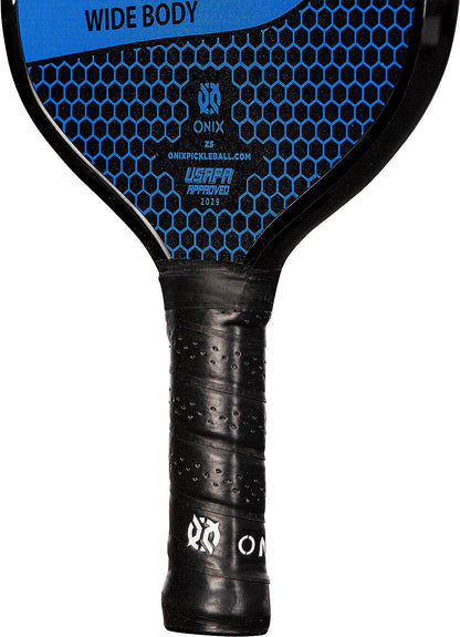 Graphite MOD Z5 Carbon Fiber Pickleball Paddle with Wide-Body Shape. Honeycomb Core, Graphite Face & Cushion Comfort Pickleball Paddle Grip