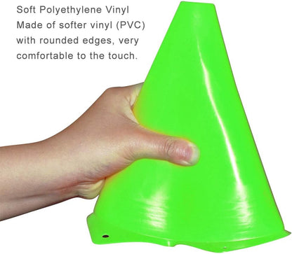 9 Inch Plastic Training Traffic Cones, Sport Cones, Set of 10/12/24
