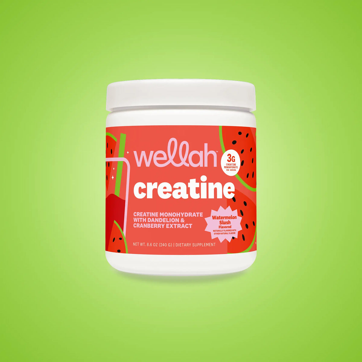 Wellah Nutrition Creatine Monohydrate | 50 Servings | 3G Creatine | Supports Energy, Muscle Recovery & Strength, Cognitive Health Dietary Supplement Powder